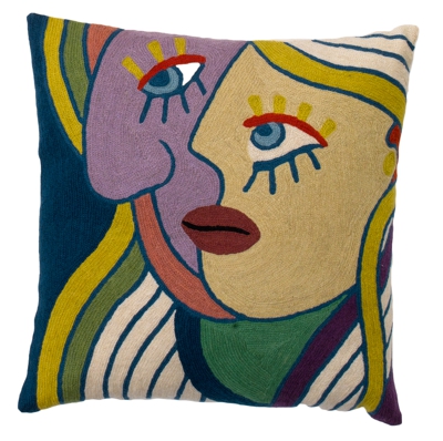 Zaida Picasso Multi Coloured Face Cushion 18"